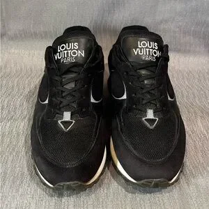 Louis Vuitton Run Away Damier Men’s Sneaker Black Size 9 Louis Vuitton Black Damier Leather Run Away Trainer Sneakers  main image 4